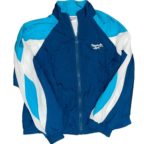 Reebok Other - Vintage 90s Reebok Color Block Teal/Blue Windbreaker Jacket Men's Size Small